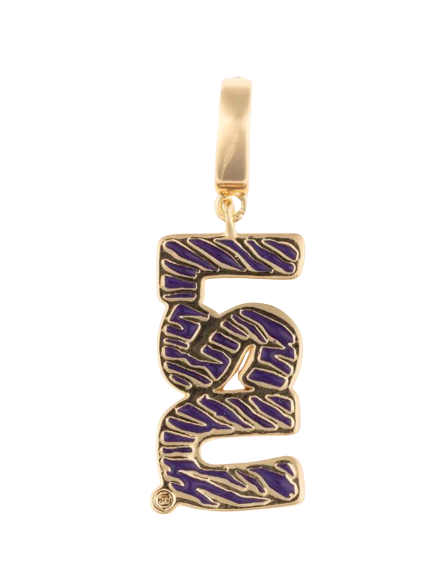 Michelle McDowell Bag Charm LSU Tiger Stripe purple gold gameday womens boutique jincy's 