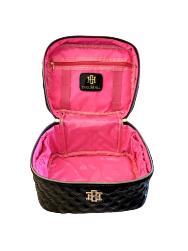 Caroline Hill Hampton Train Case Black Patent Travel Jincy's Gift