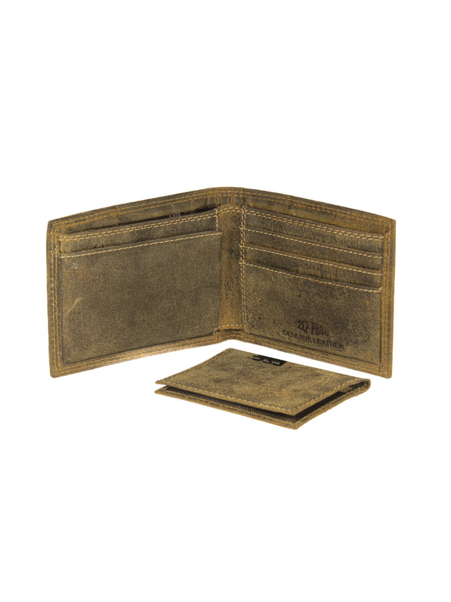 Zep-Pro | Vintage Tan Leather BiFold Wallet - 8 Styles