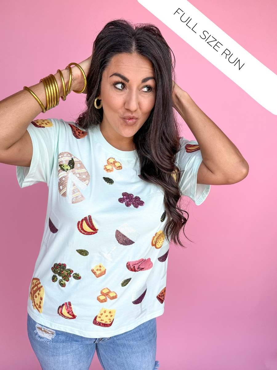 QUEEN OF SPARKLES | Mint Wine & Charcuterie Tee