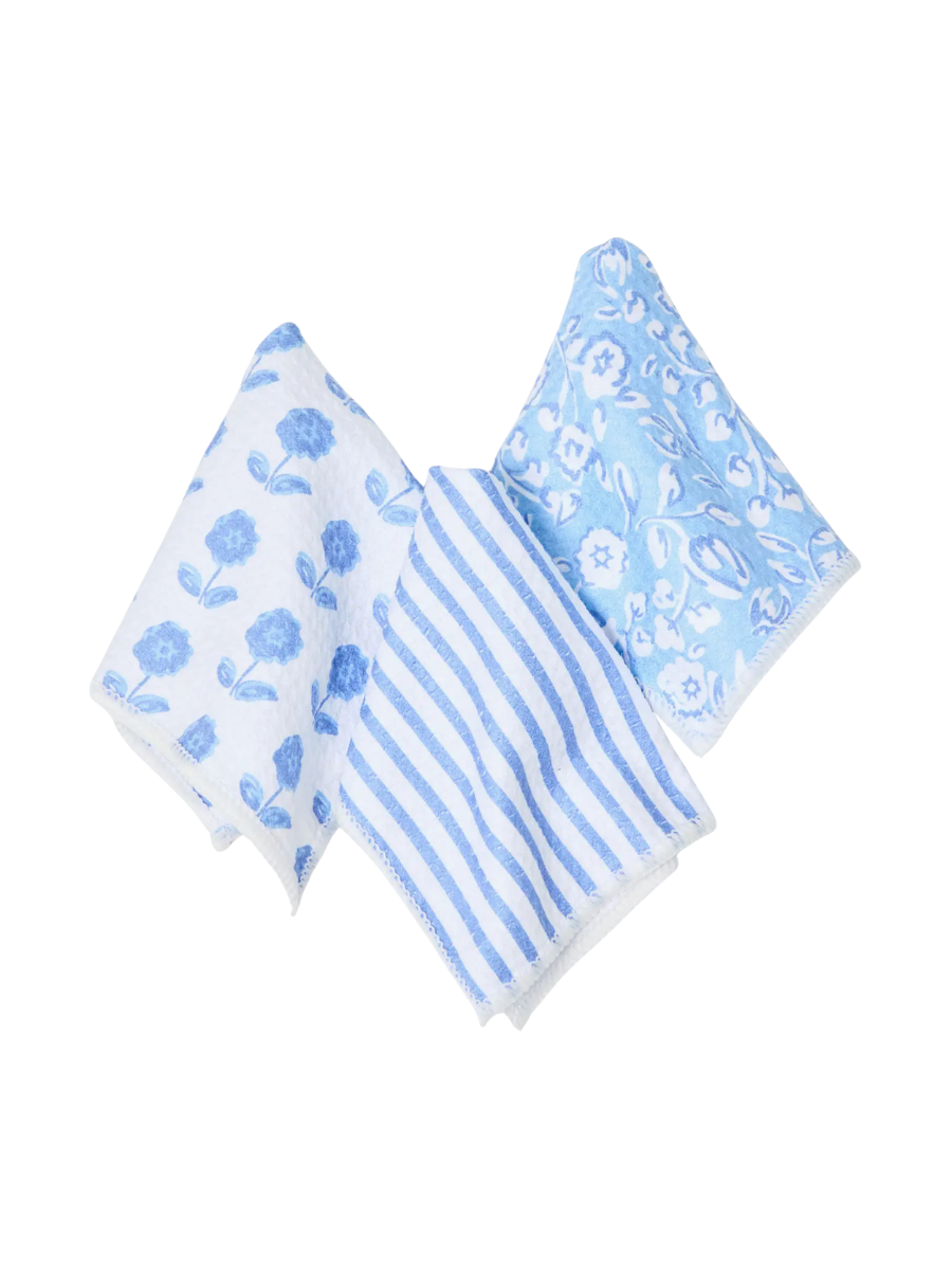 Mary Square Quick Dry Dish Towel Set Meadow Line Blue home decor gift jincy's