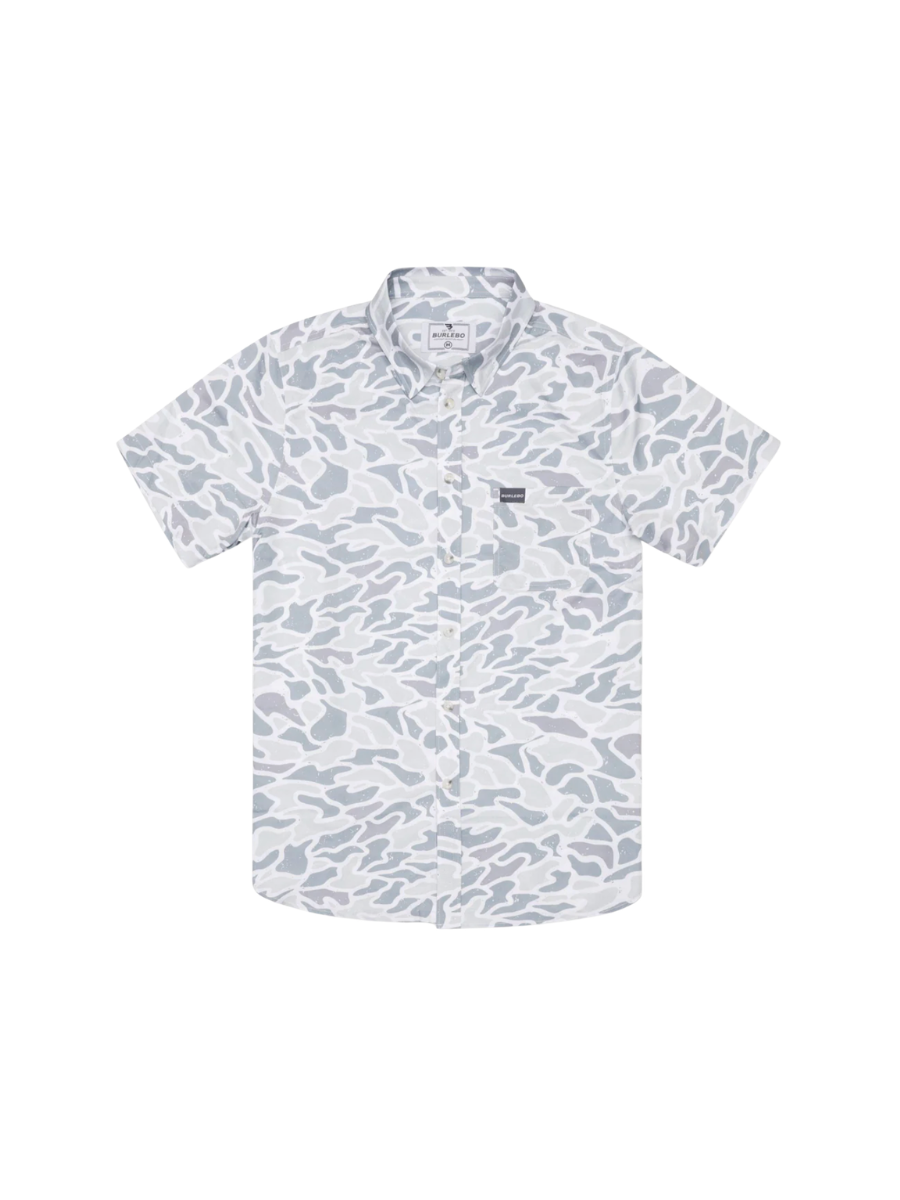 BURLEBO Performance Button Up White Camo mens jincy's tripp