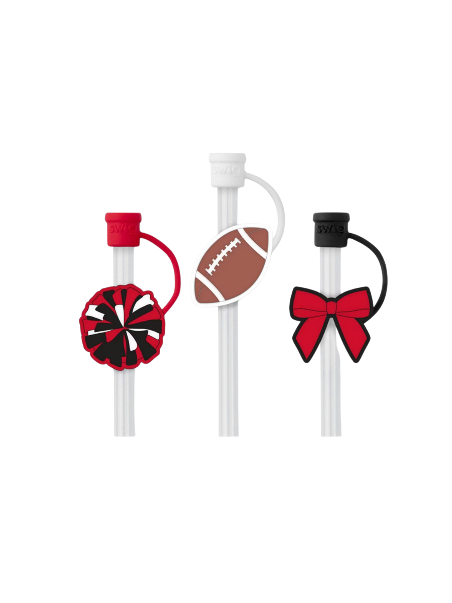 Swig | Straw Topper Set - We've Got Spirit - Black & Red