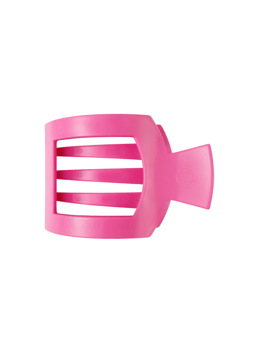 TELETIES | Flat Square Clip - Small - Paradise Pink