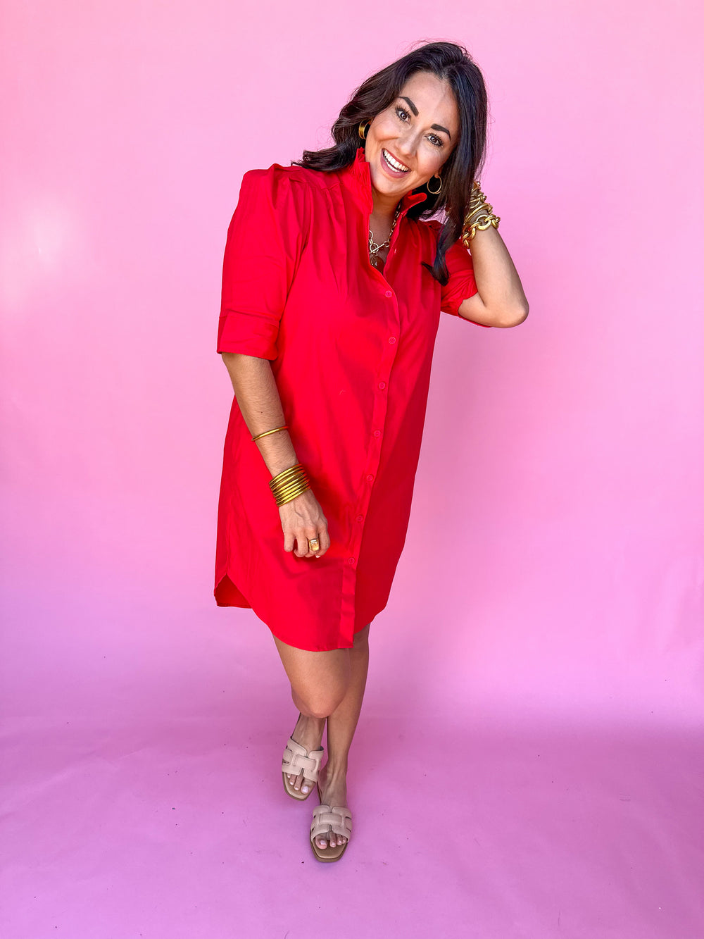 ADRIENNE | Callie Dress - Red