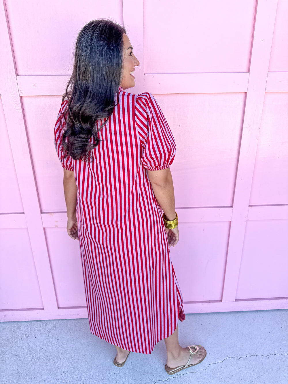 Savannah Stripe Dress - Red