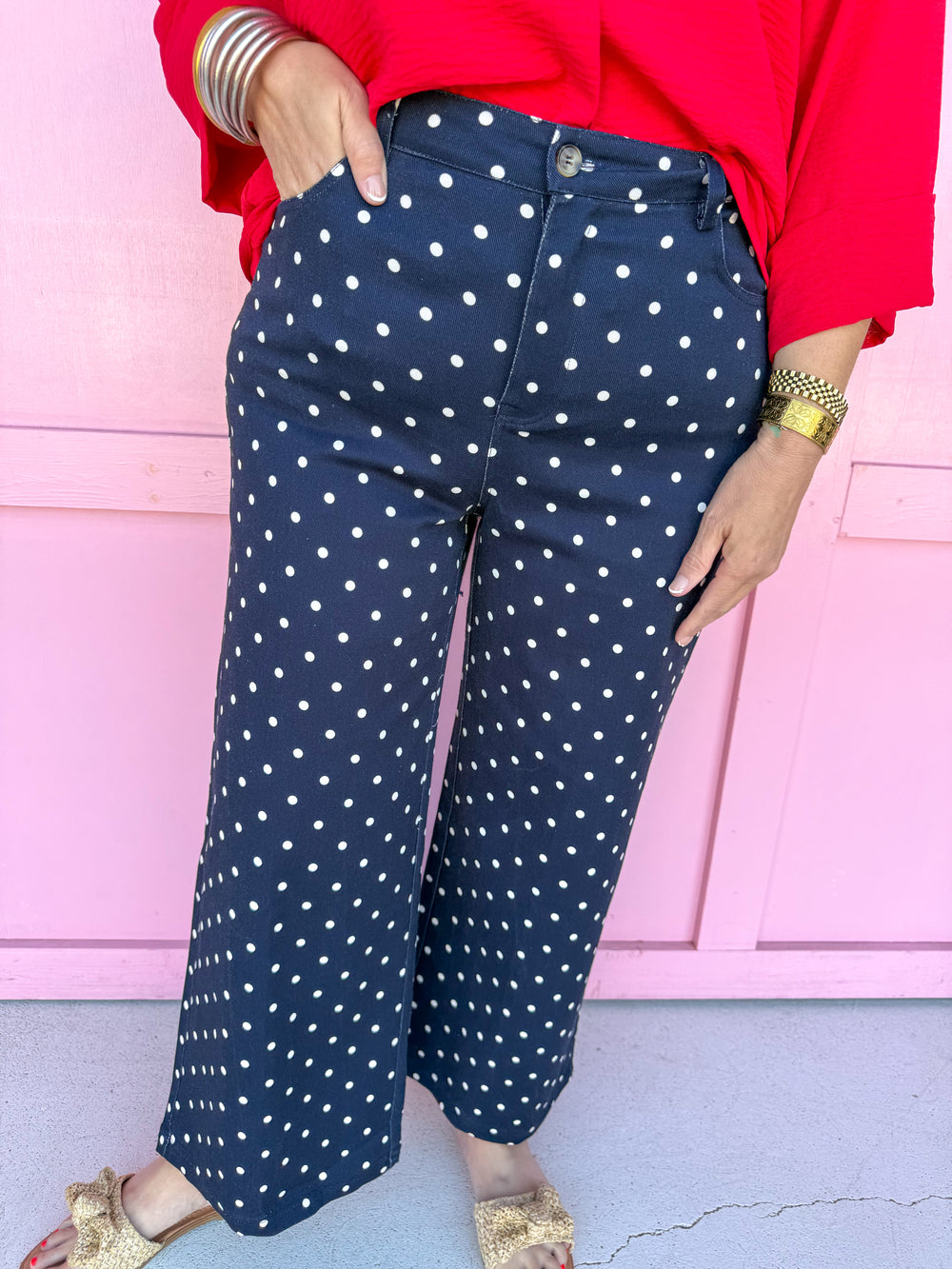 Darling Dot Pants - Navy