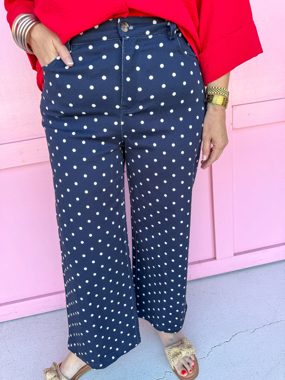 Darling Dot Pants - Navy