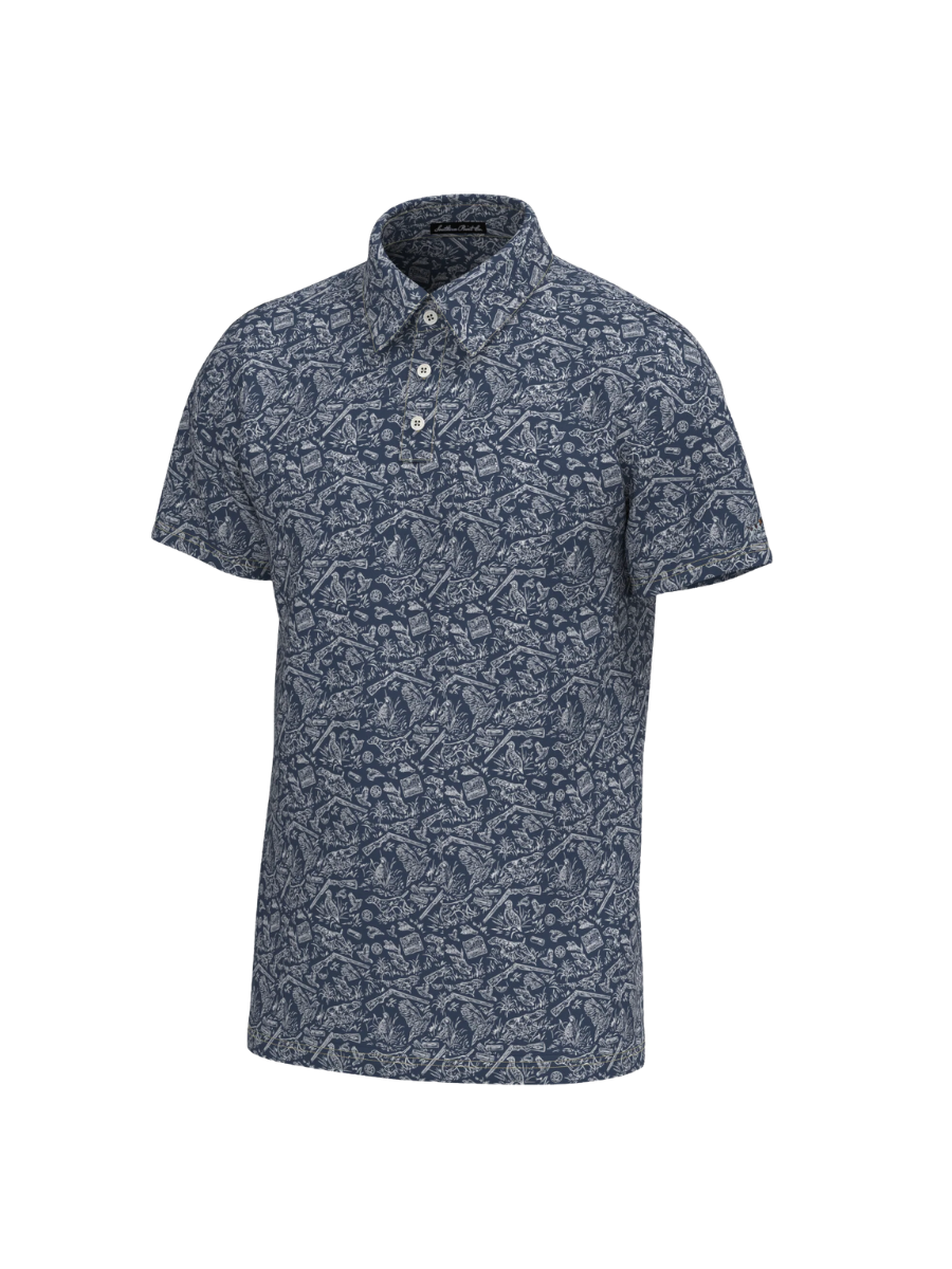 Southern Point Co | Pointer Pattern Performance Polo - Deep Water Navy