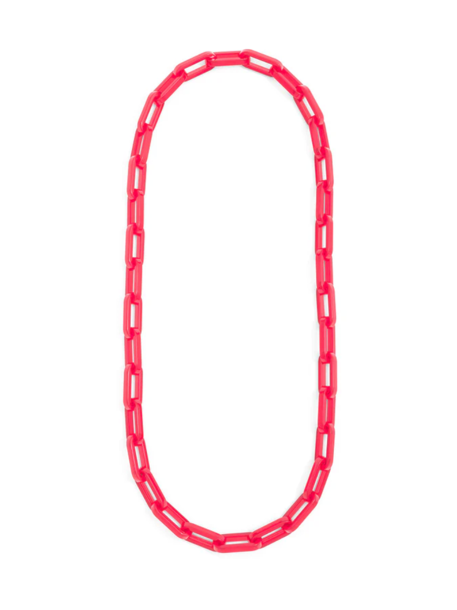 Alice Link Necklace neon pink resin cable long necklace womens boutique jincy's