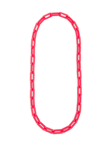 Alice Link Necklace neon pink resin cable long necklace womens boutique jincy's