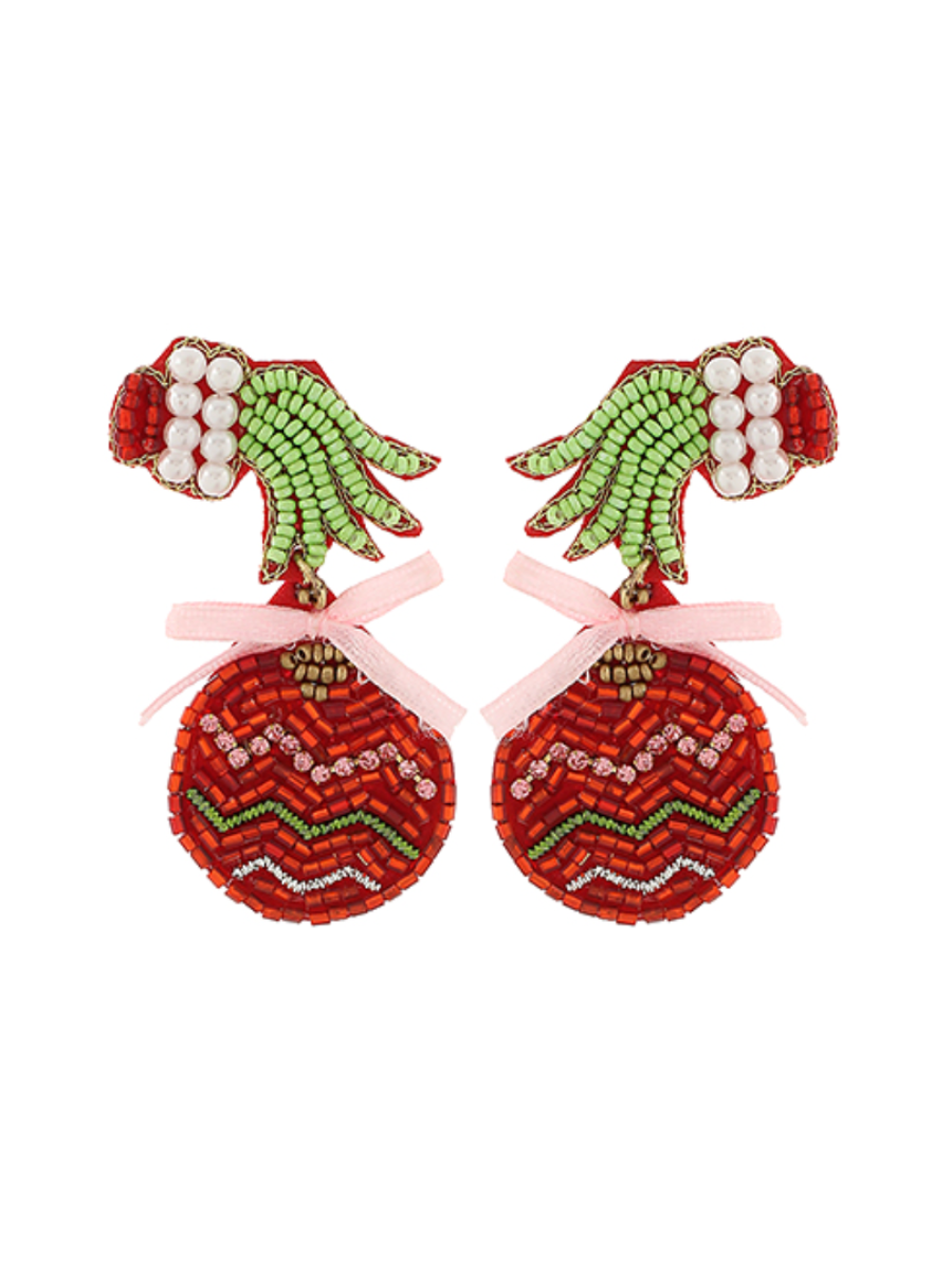 Stealing Christmas Earrings - Red