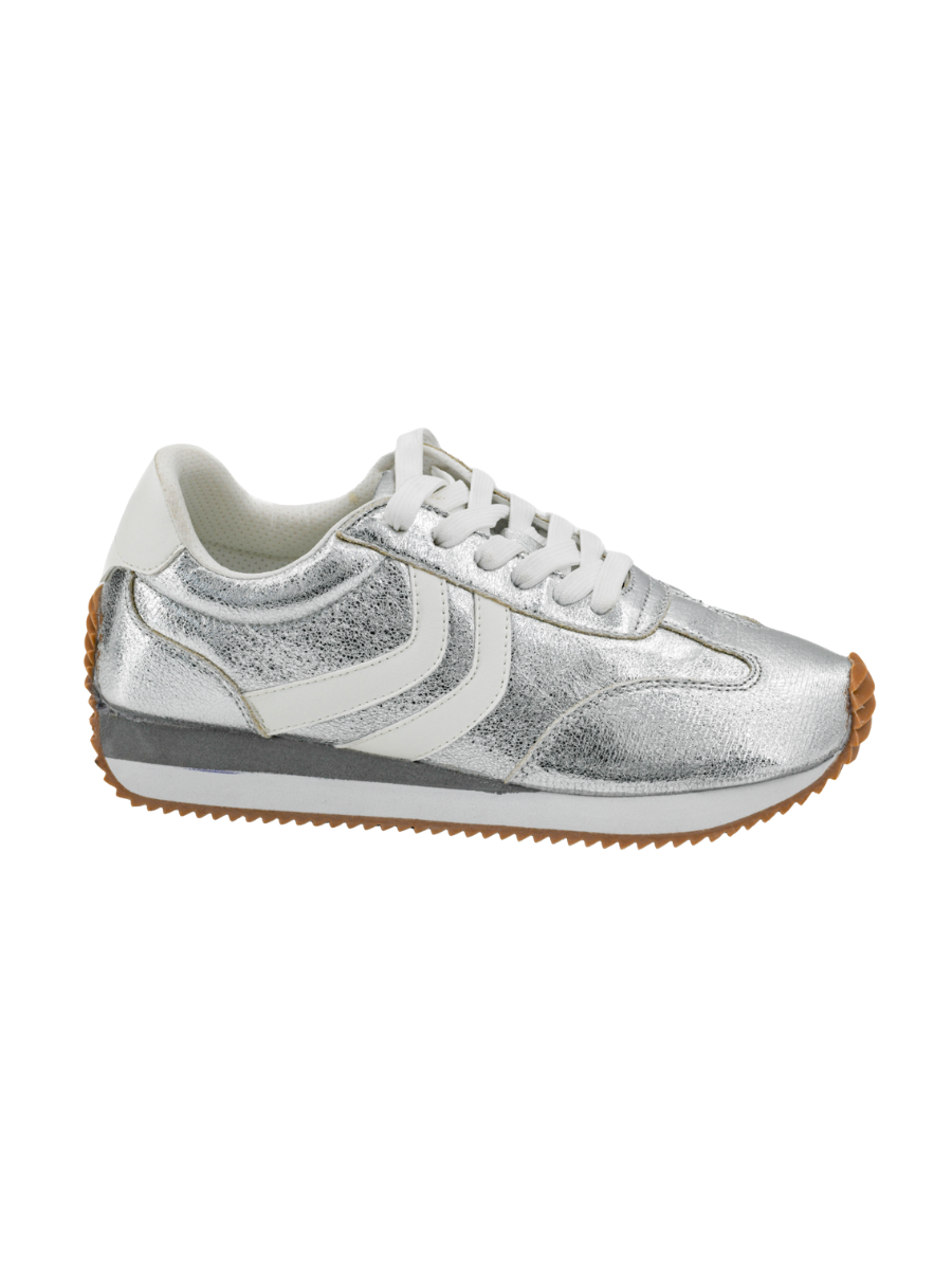 CORKYS Kickoff Sneakers Silver Crinkle Metallic