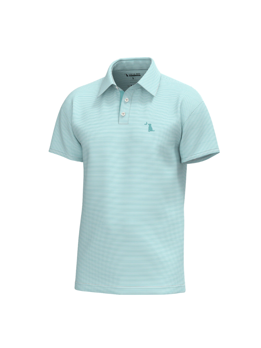 Local Boy | Palms Polo - Aqua/White