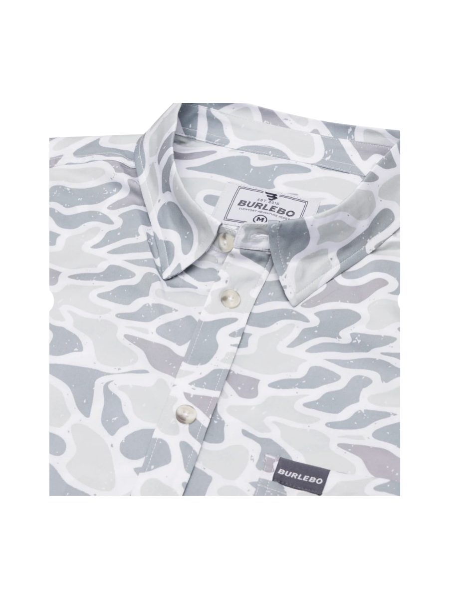 BURLEBO Performance Button Up White Camo mens jincy's tripp