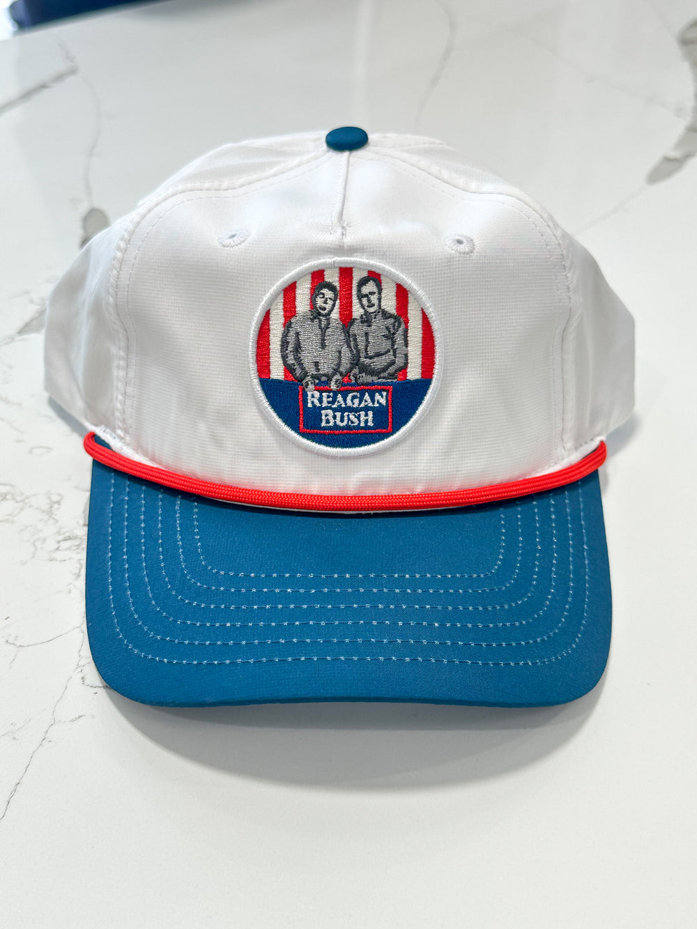 Peach State Pride | Reagan-Bush 5 Panel Hat - Navy/White