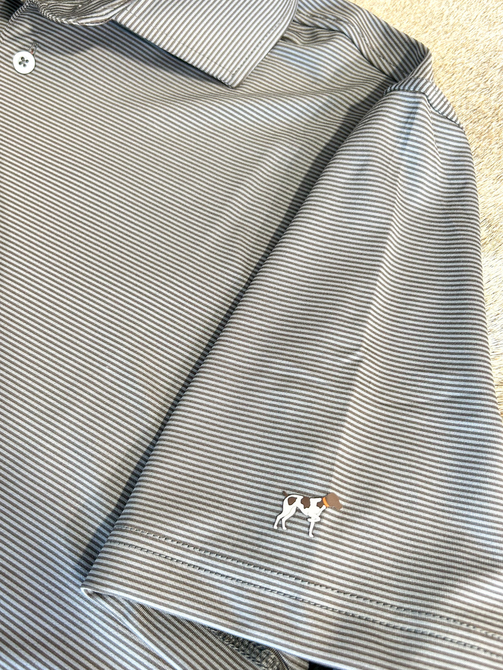 Southern Point Co | Hinton Stripe Polo - Moon Mist