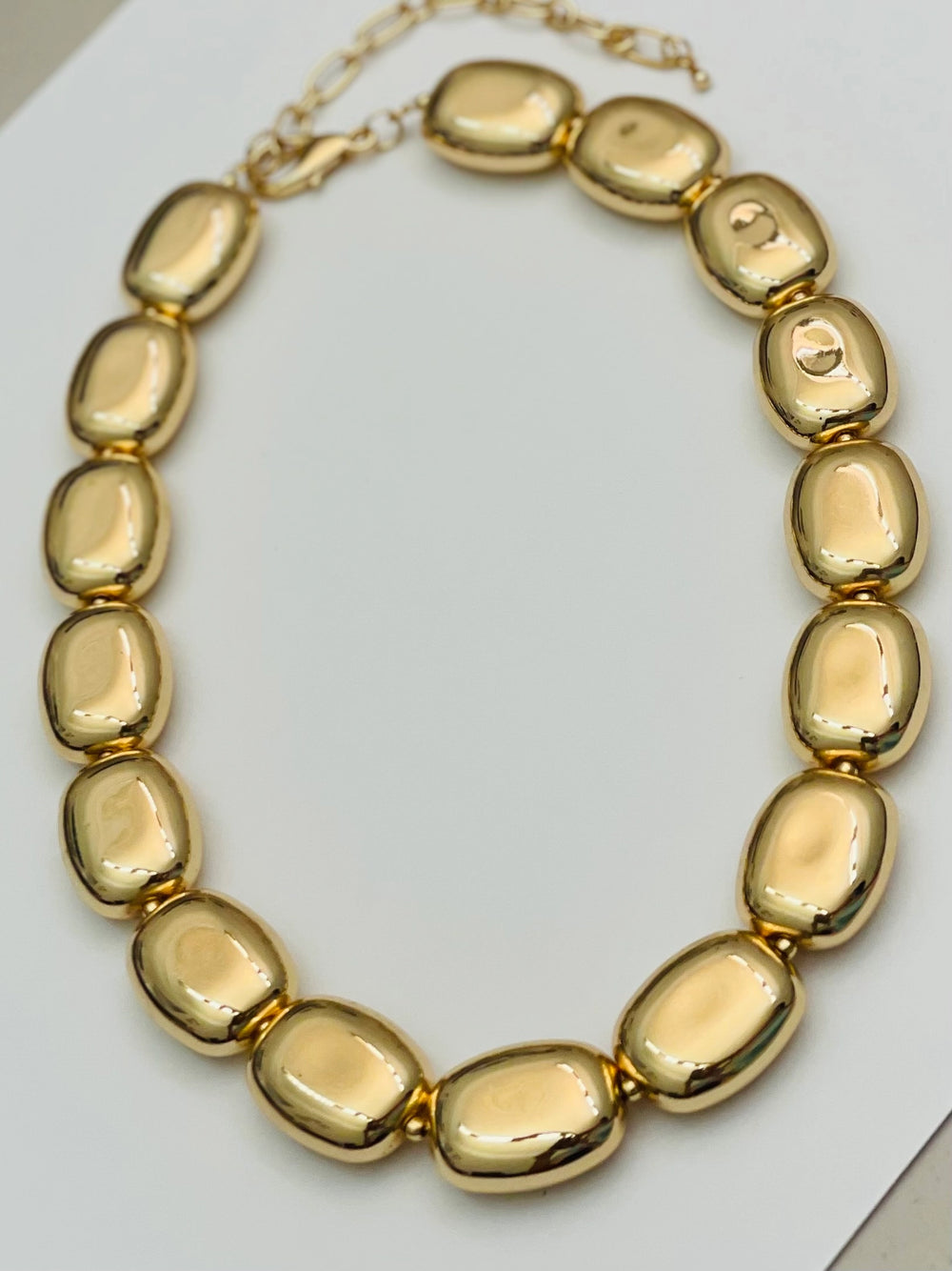 Golden Median Stone Necklace