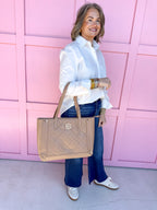 Caroline Hill | Sophie Zippered Tote - Latte