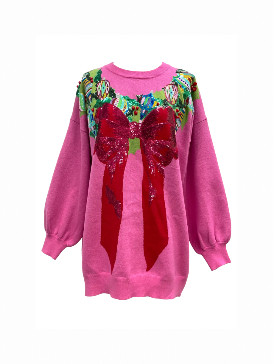 QUEEN OF SPARKLES | Wreath Around The Neck Sweater Dress