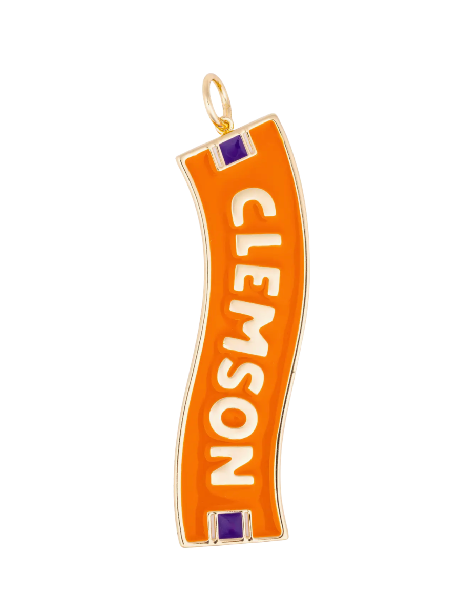 Michelle McDowell Bag Charm Clemson Banner orange purple gameday womens boutique jincy's