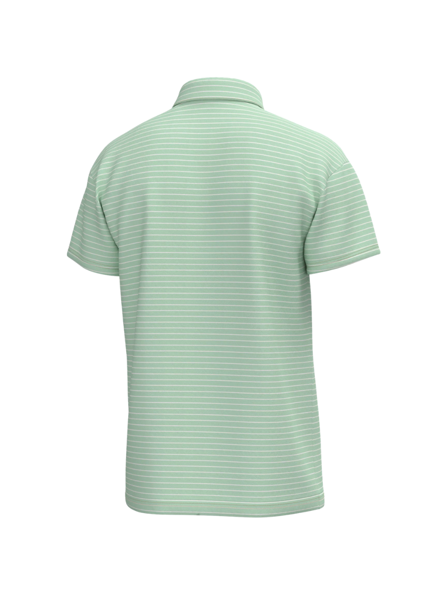 Southern Point Co | Horizon Stripe Performance Polo - Spring Green White
