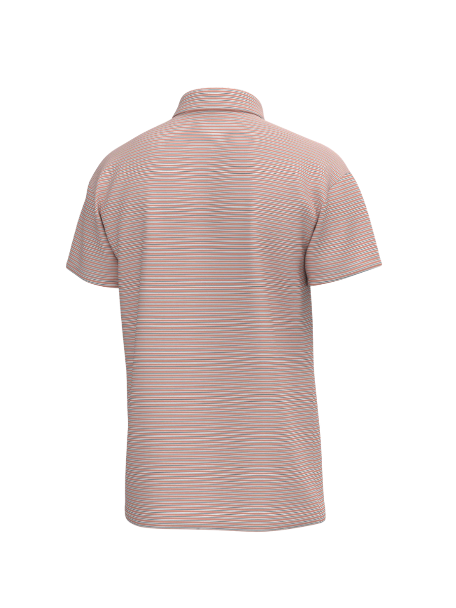 Southern Point Co | Charles 4 Button Polo - Peach Stripe