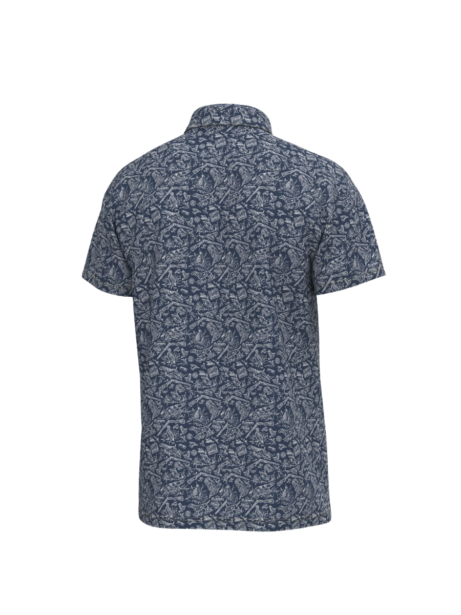 Southern Point Co | Pointer Pattern Performance Polo - Deep Water Navy