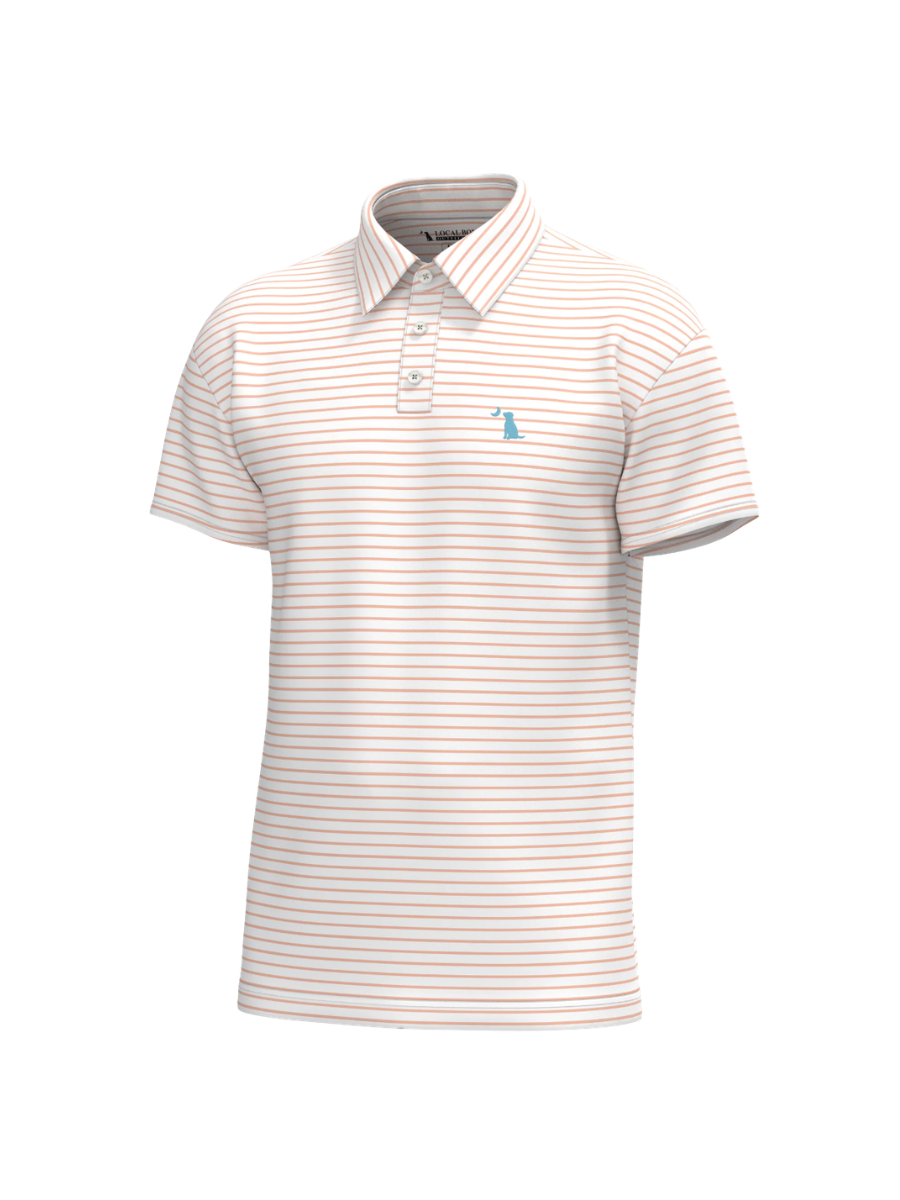 Local Boy | Edisto Polo - Peach/White