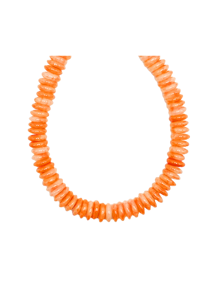 Beaded Bliss Necklace - Coral/Gold