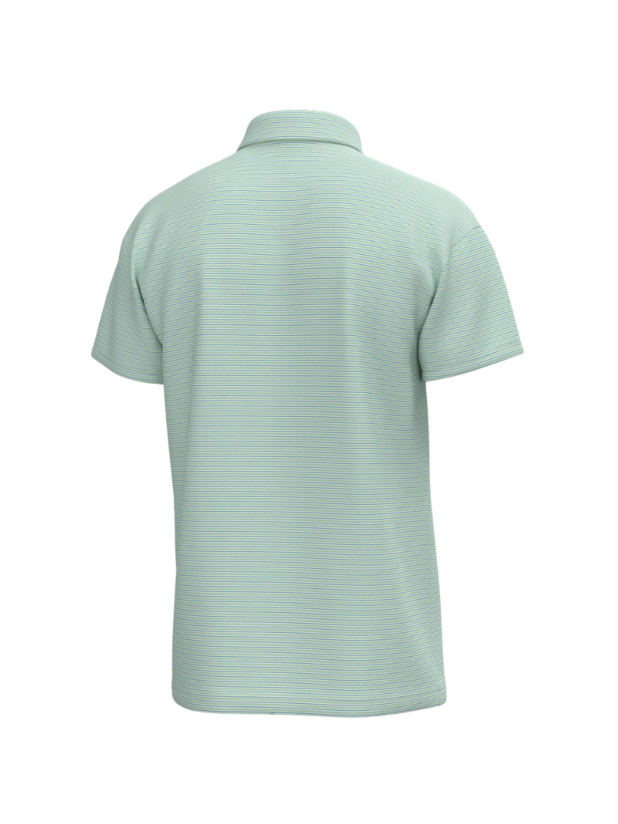 Southern Point Co | Charles 4 Button Polo - Spring Green Stripe