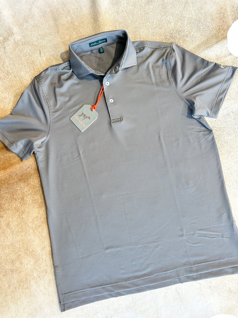 Southern Point Co | Hinton Stripe Polo - Moon Mist