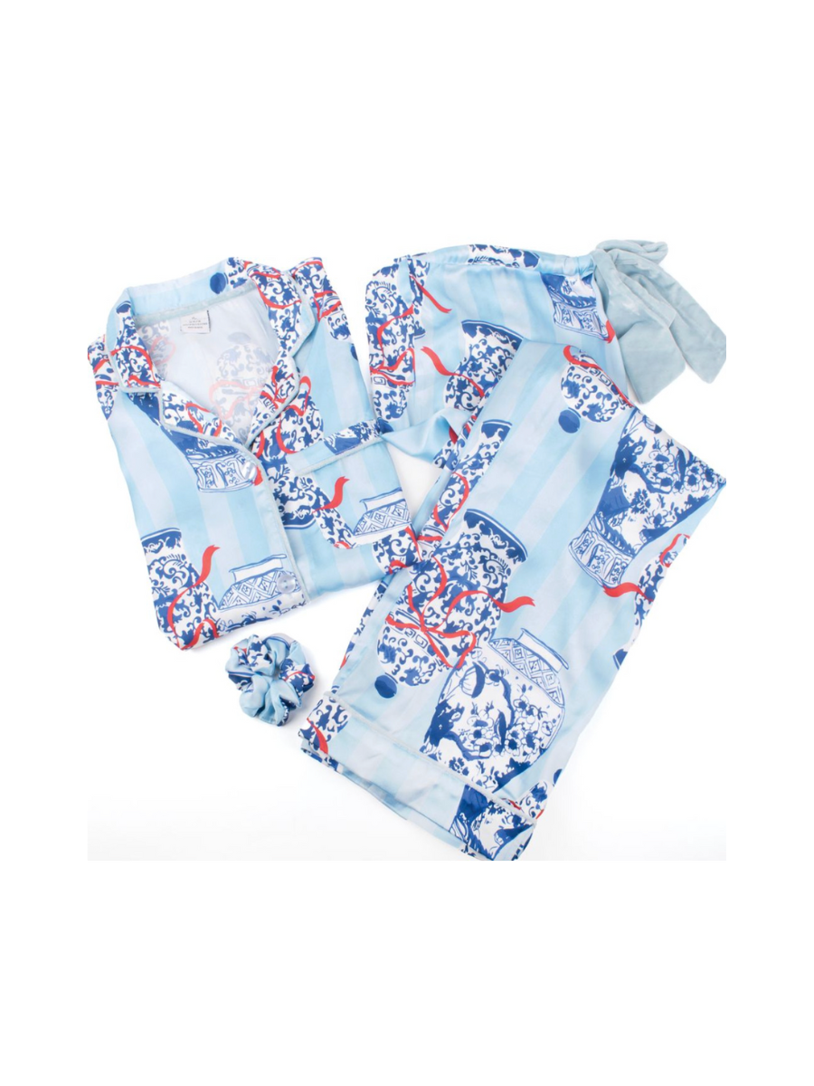 Ginger Jar Stripe Satin Pant PJ Set