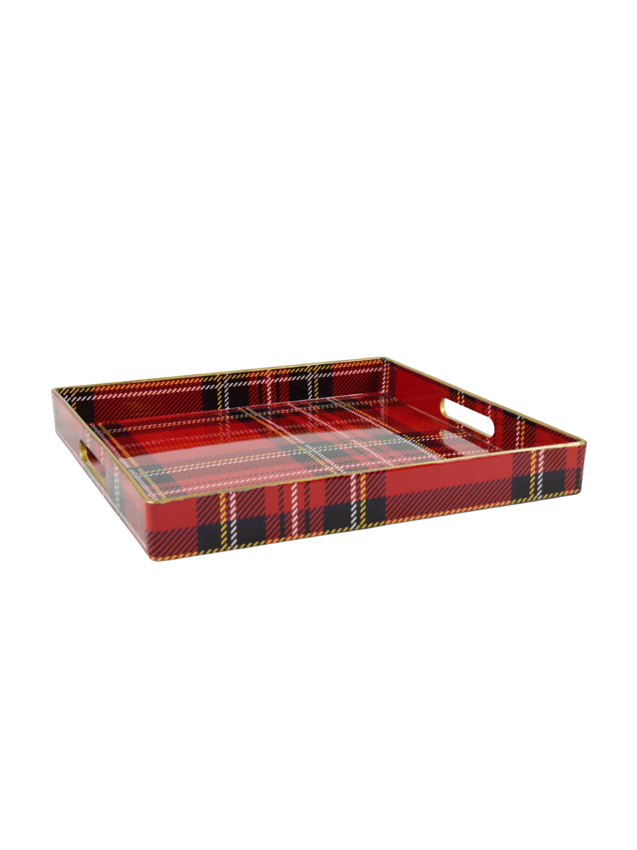 Square Tray - Red Plaid