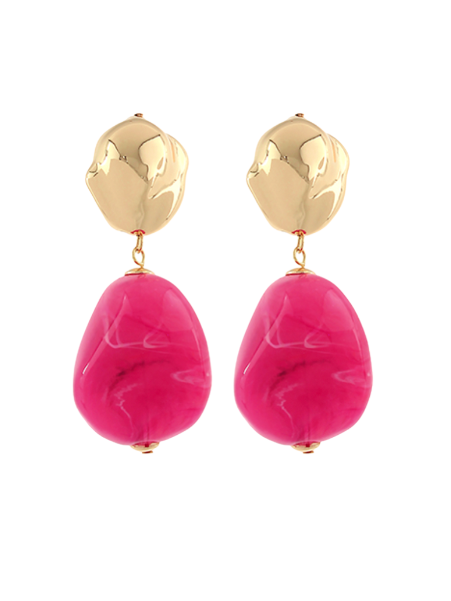 Charmed Cascade Earrings - Fuchsia