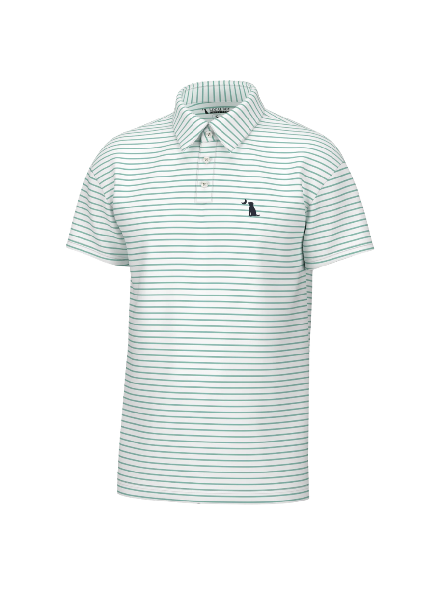 Local Boy | Edisto Polo - Turquoise/White