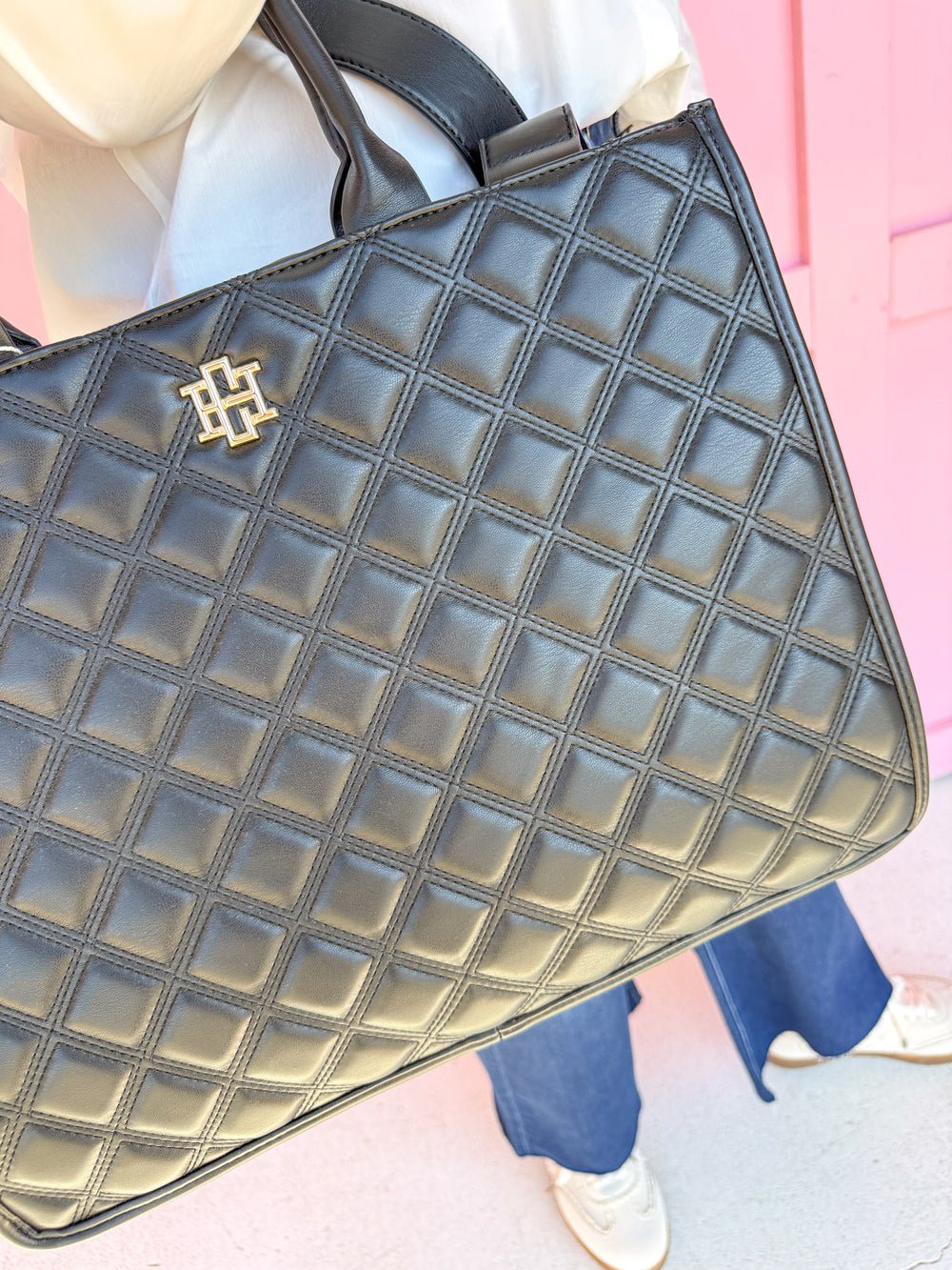 Caroline Hill | Niall Tote - Black Quilted DQ