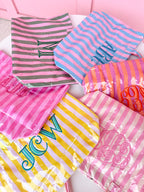 Cabana Striped Monogram Tote