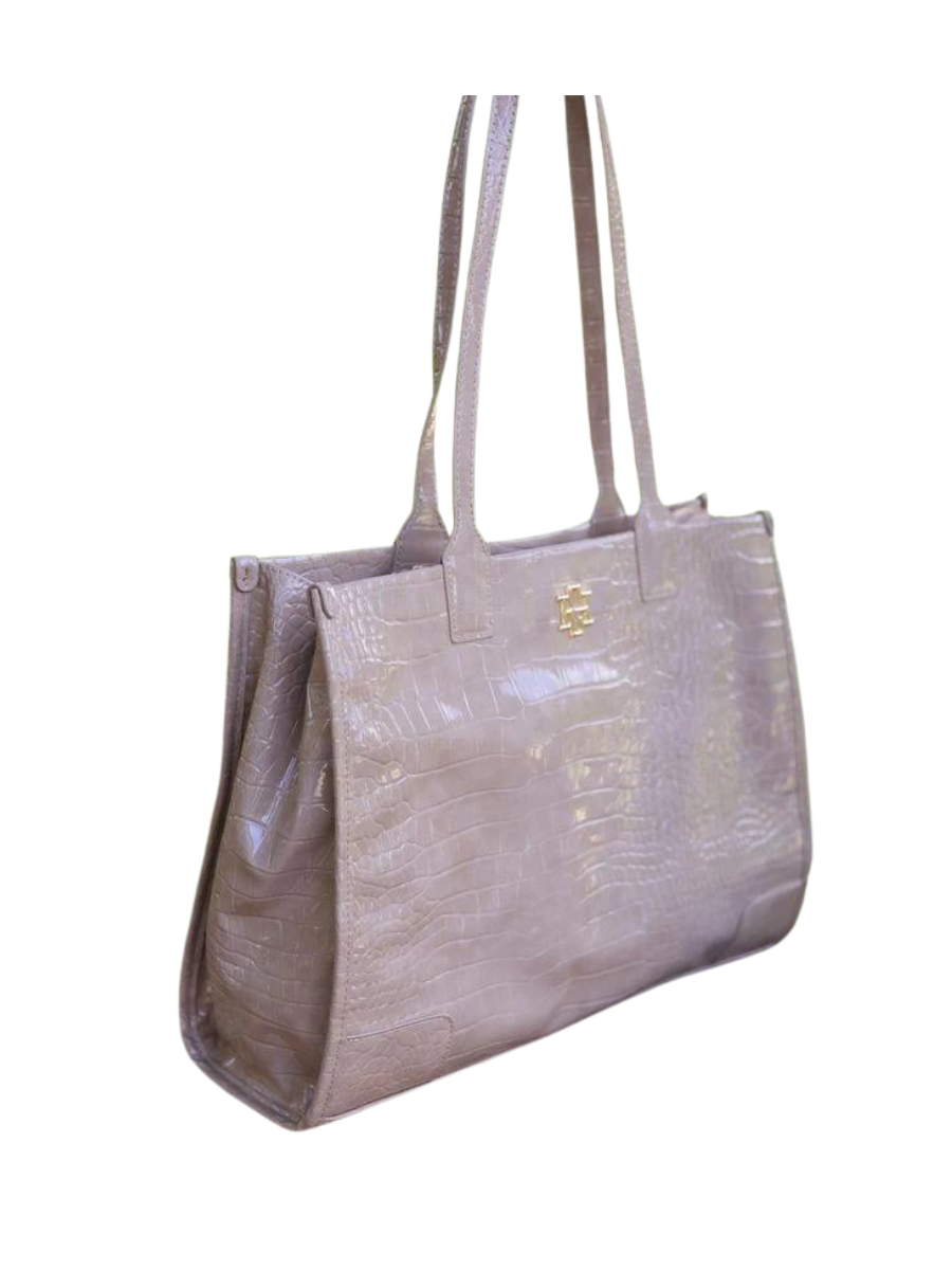 Caroline Hill | Shane Tote - Taupe Patent