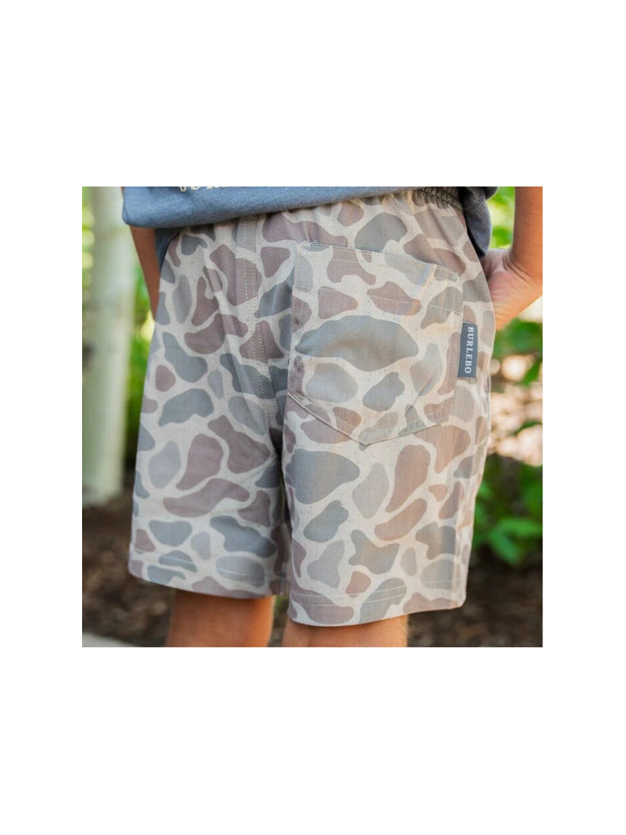 BURLEBO | Youth Everyday Short - Classic Deer Camo - Grey Pocket