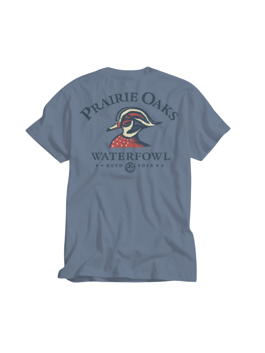 Prairie Oaks Waterfowl | American Wood Duck Tee - Sargasso Sea