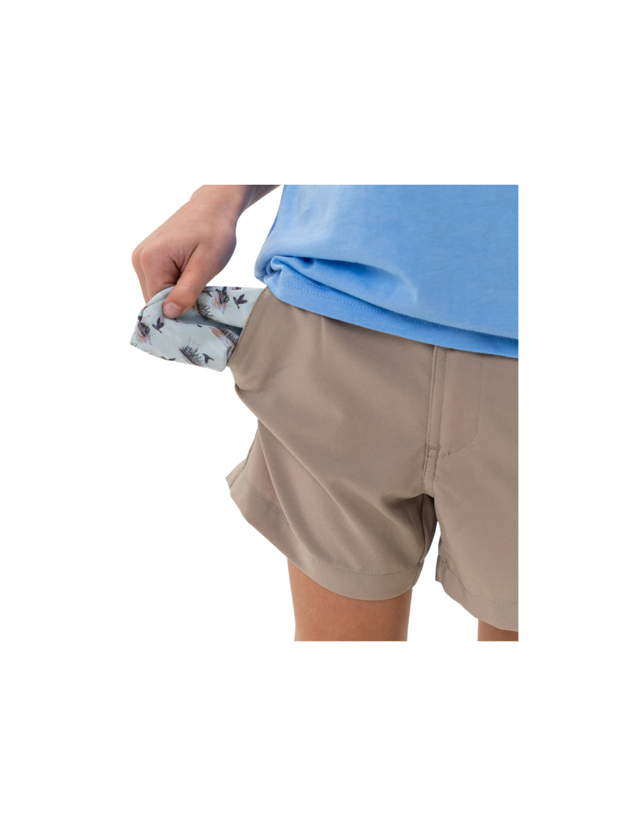 BURLEBO | Youth Everyday Short - Cobblestone Khaki - Duck Hunt Pocket