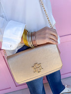 Caroline Hill | Bryn Clutch/Crossbody - Woven Golden