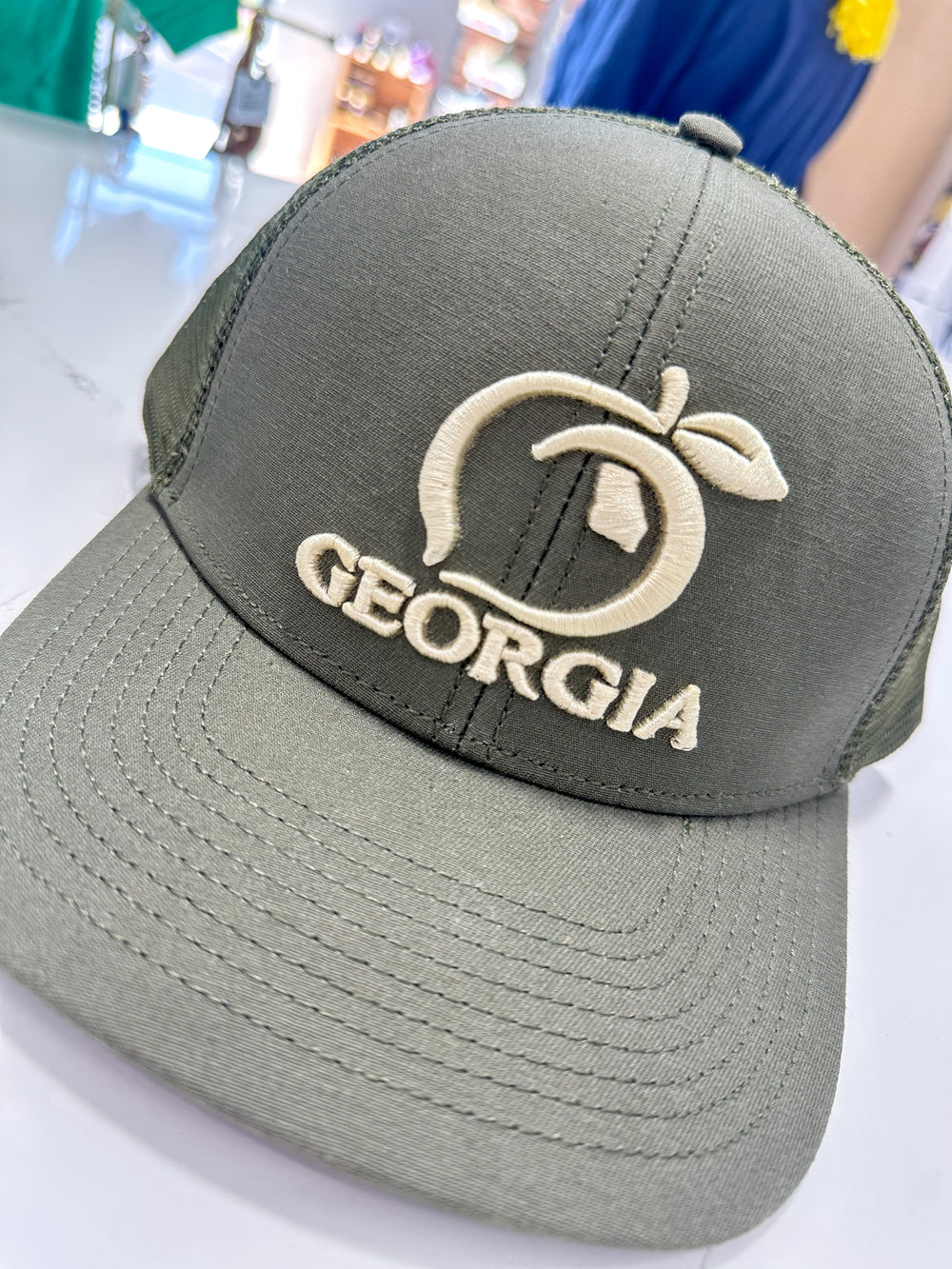 Peach State Pride | Georgia Mesh Back Hat - Olive