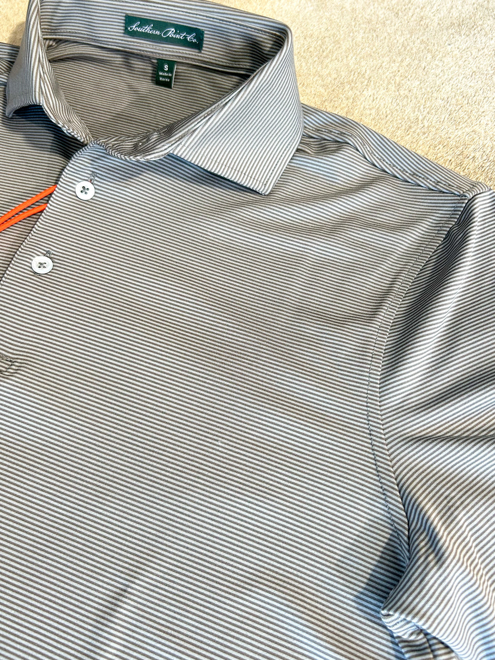 Southern Point Co | Hinton Stripe Polo - Moon Mist