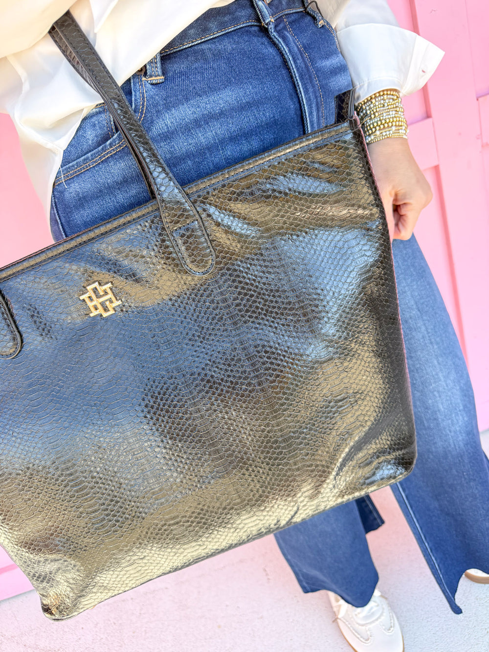 Caroline Hill | Daniela Large Tote - Black ES