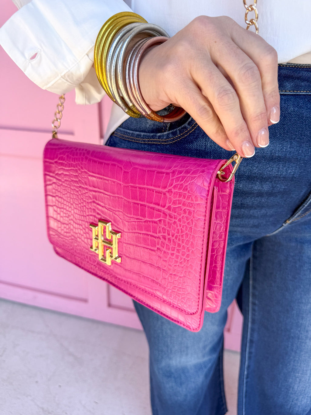 Caroline Hill | Bryn Clutch/Crossbody - Hot Pink
