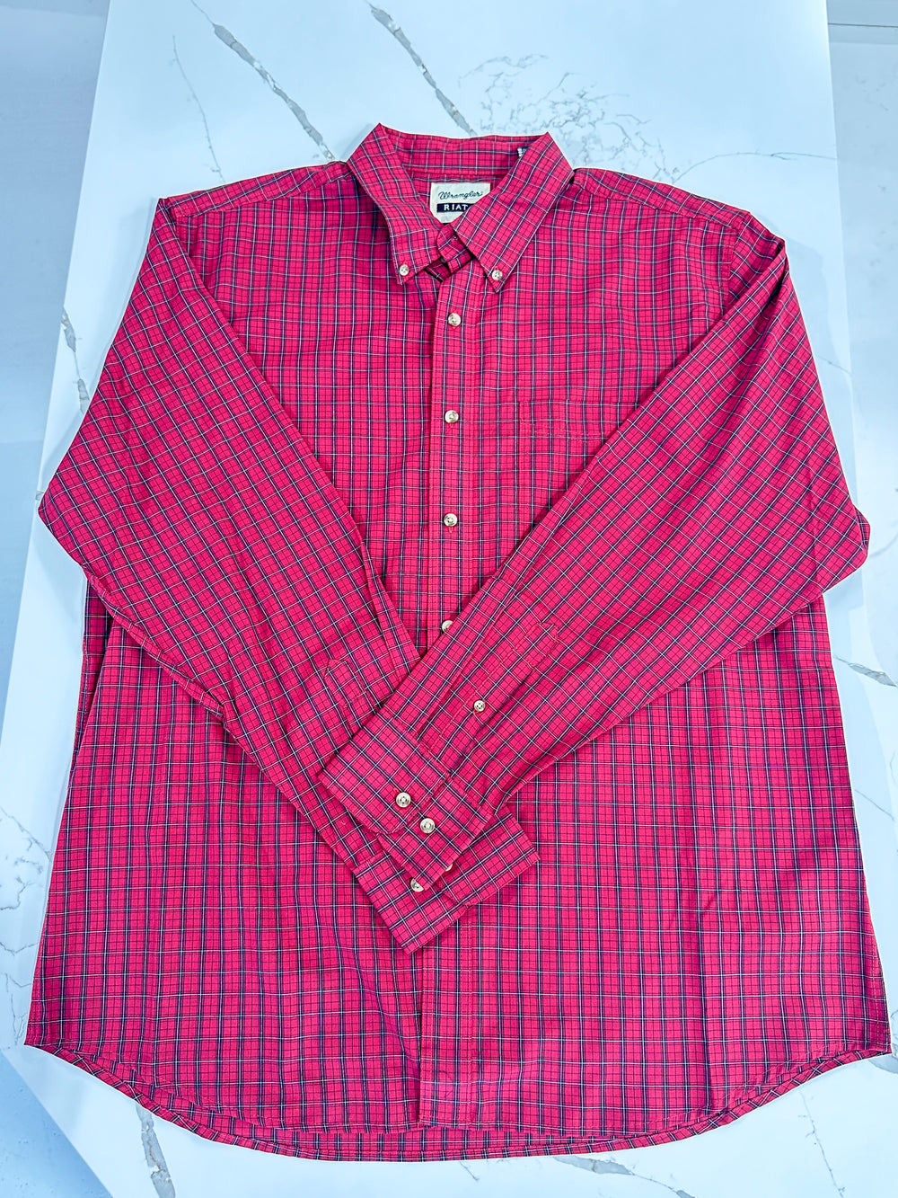 Wrangler | Cotton Button Down - Red/Black