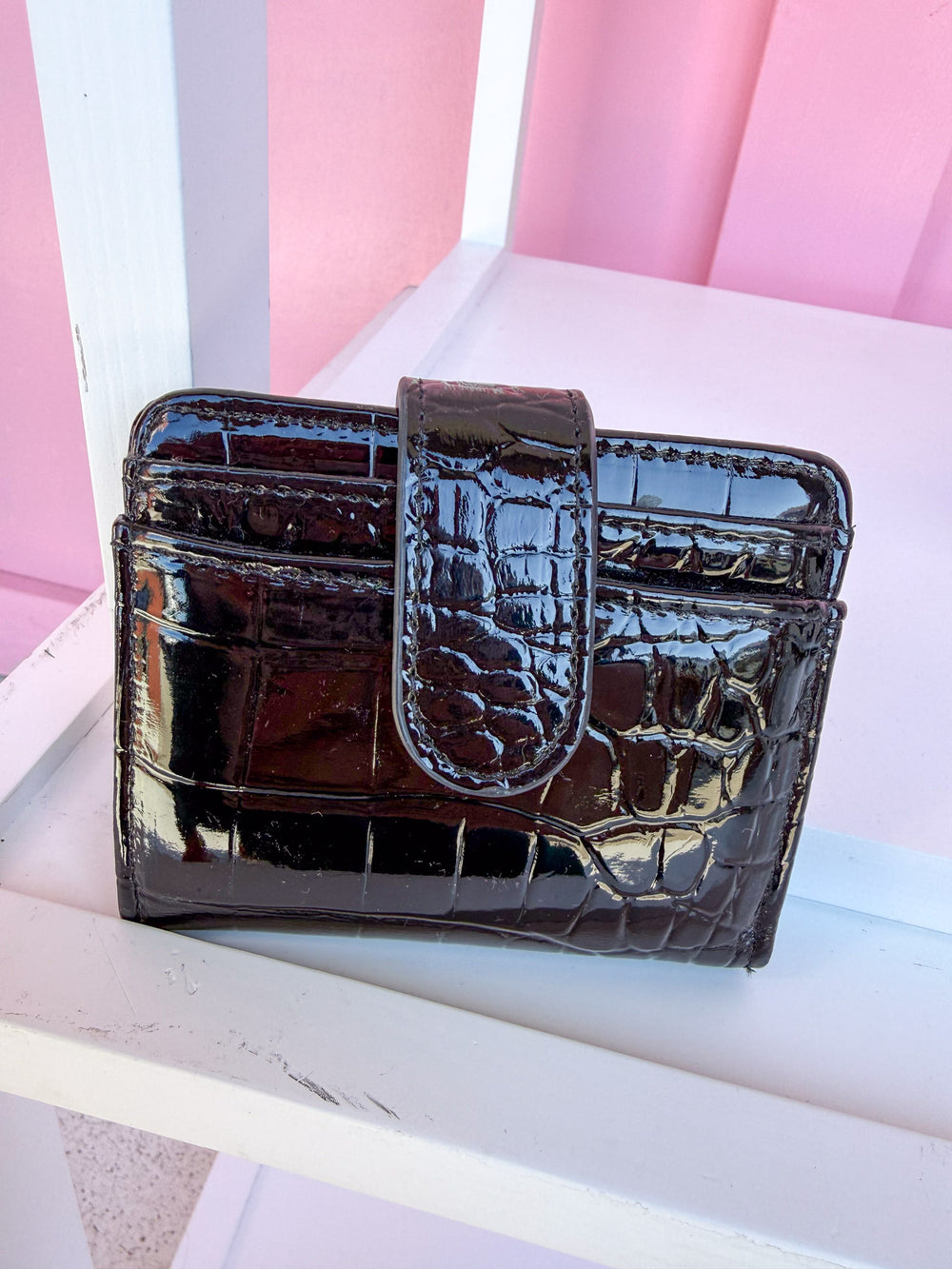 Caroline Hill | Tate Card Holder Wallet - Black Patent