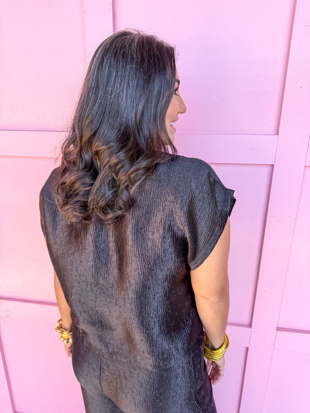 Jincy's Women's Boutique Winter Styles Holiday black Metallic Set